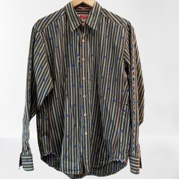 Robert Graham Other - Robert Graham Chess Rook Print Men's Striped Button Down Casual Cotton Medium